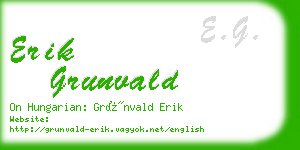 erik grunvald business card